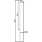 Dekorativ puller | st�lr�r � 102 mm | fastmonteret, til indst�bning i beton med jordanker, total l�ngde ca. 1300 mm | uden �je